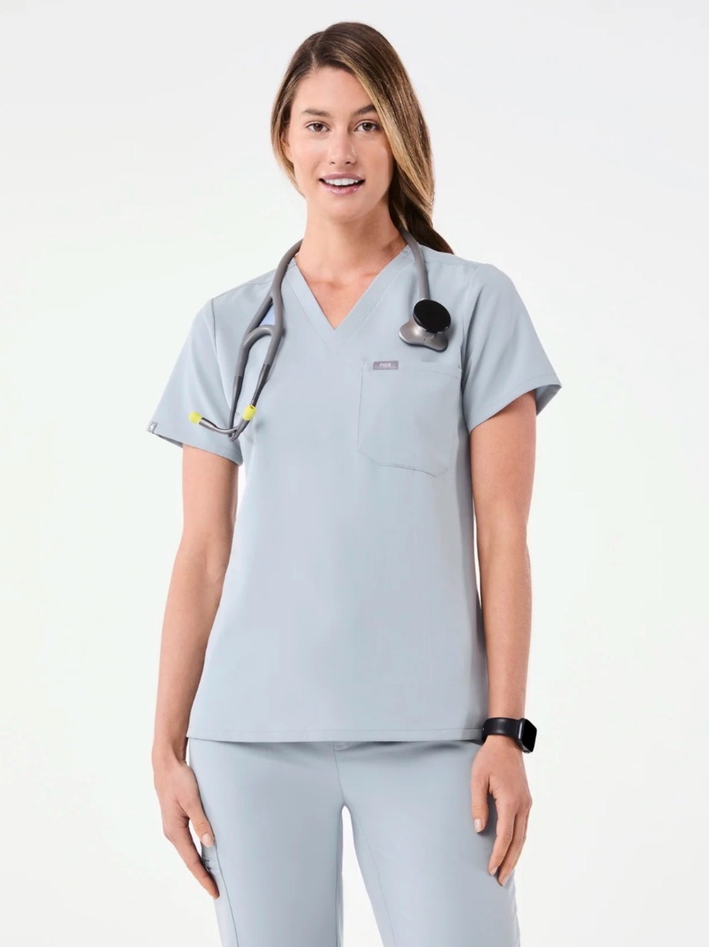 FIGS Catarina Gray Scrub Top
